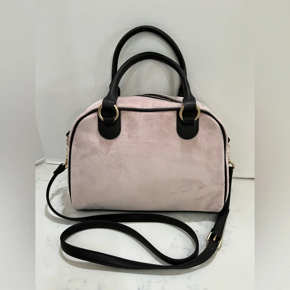 JUICY COUTURE SOFT PINK SATCHEL WITH BLACK ACCENTS